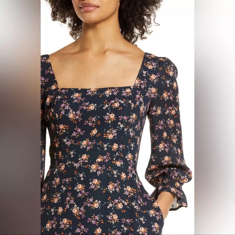 Julia Jordan Floral Bell Sleeve Midi Dress Country Cottage Size 2 XS NWT